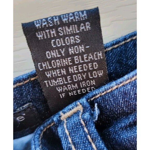 Apostrophe Petite Blue Jean Skirt Denim Womens Sz 10 P Knee Length Slit Pockets - Picture 7 of 10